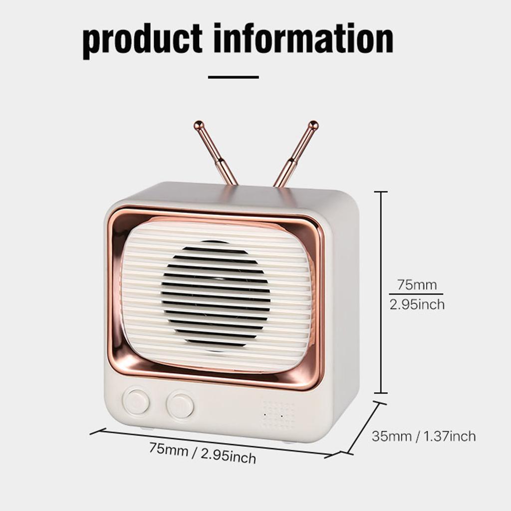 Bluetooth Retro Speaker Wireless  Speaker Rich Bass Stereo White