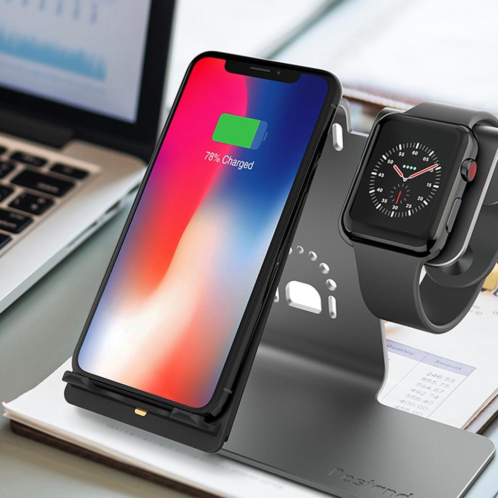 2in1 Phone Charging Station Wireless Fast Charger+Bracket for iWatch