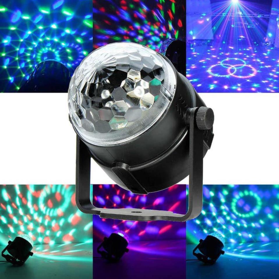 Đèn LED vũ trường xoay 7 màu cảm ứng nhạc mini có remote điều chỉnh, đèn sân khấu