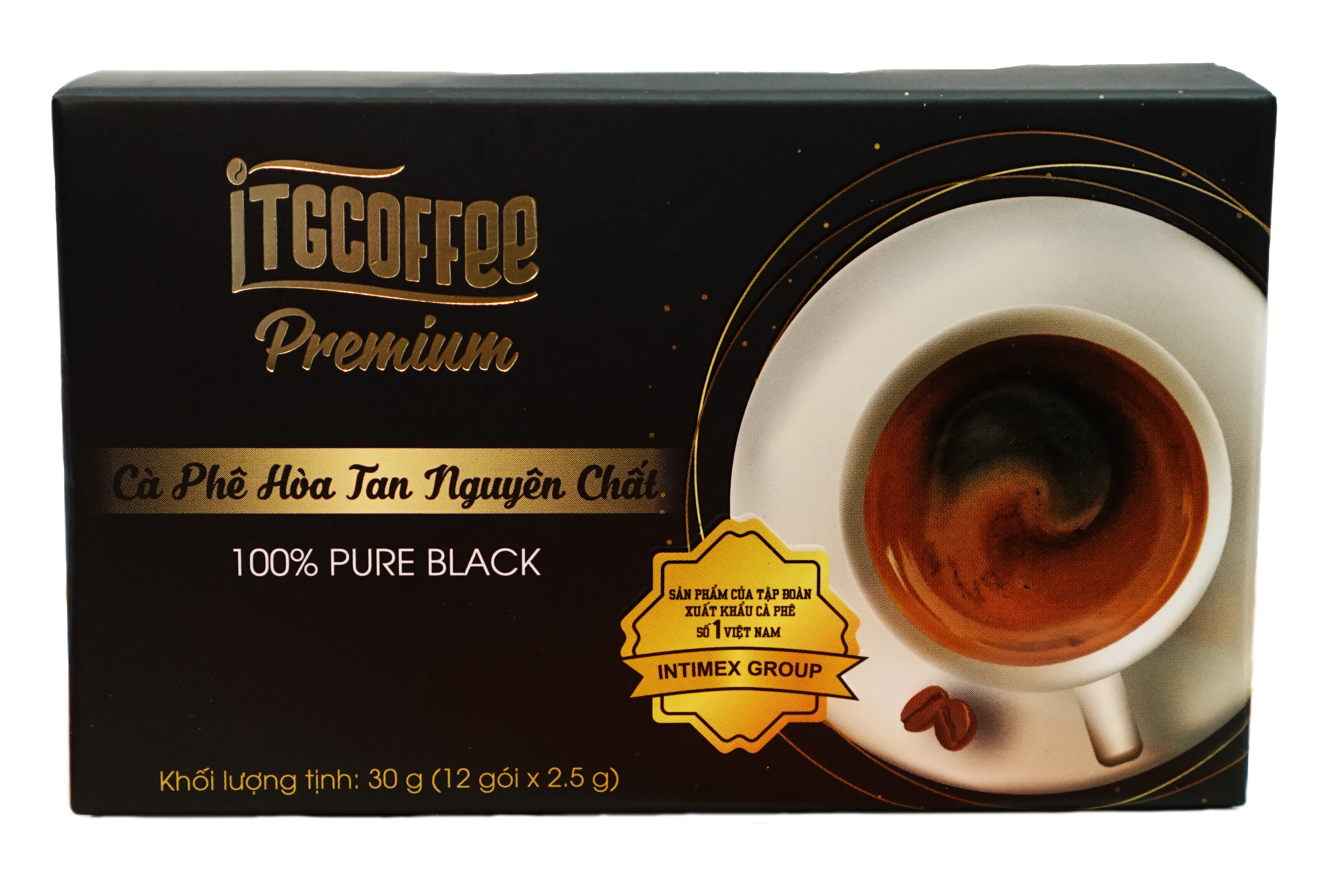 Cà Phê Hòa Tan 100% Nguyên Chất ITGCOFFEE Premium - Hộp 30g (12 gói x 2.5g)