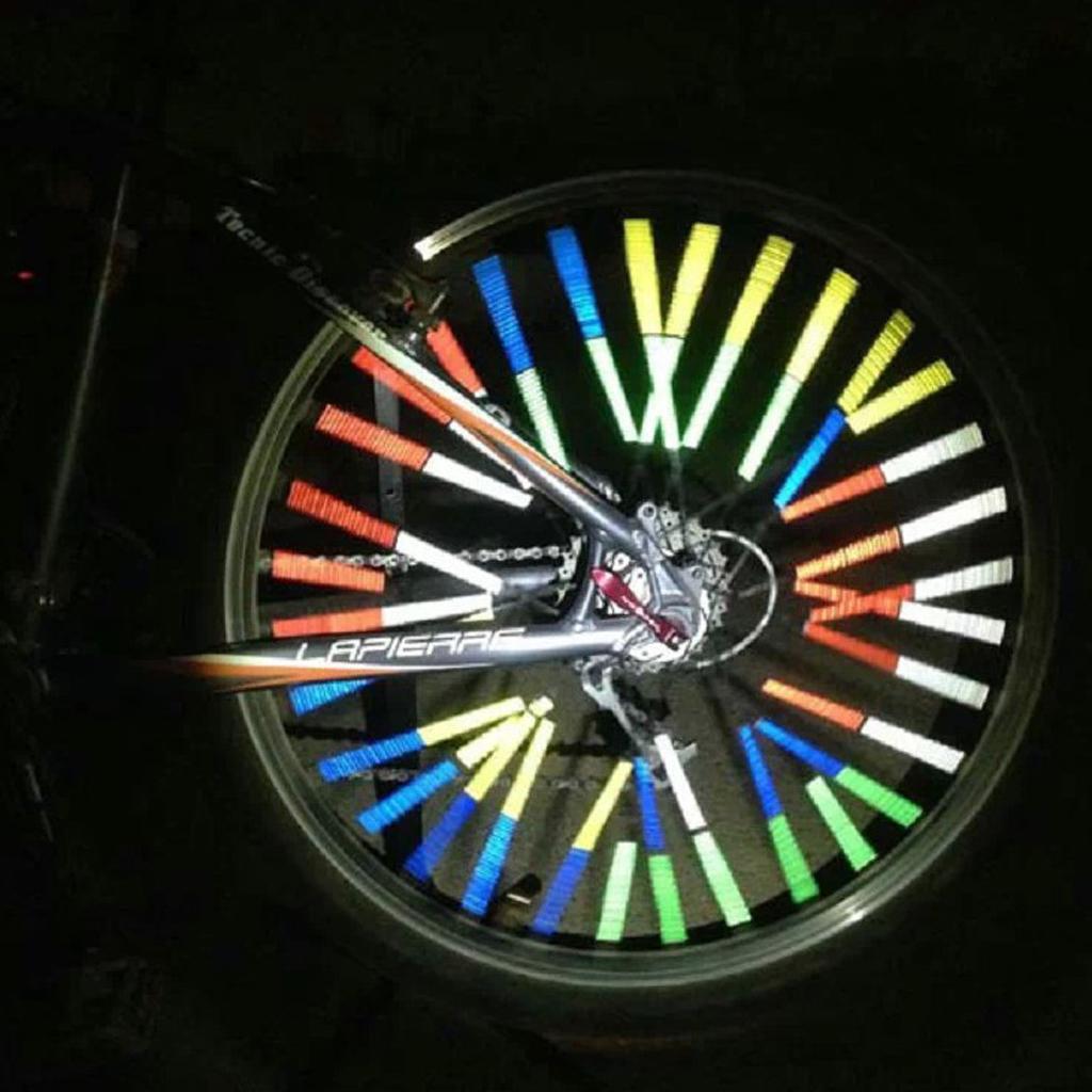 3x 12 X Reflective Spokes Tube for Cycling  Wheel Rim Reflector, Bike Accessories