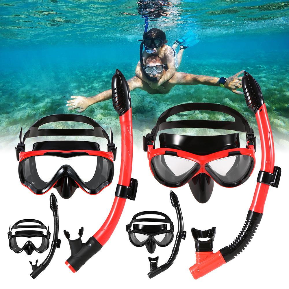 Bộ mặt nạ lặn gồm một kính bảo hộ và một ống thở, rất thoải mái và bền, hoàn hảo để bơi lội giải trí