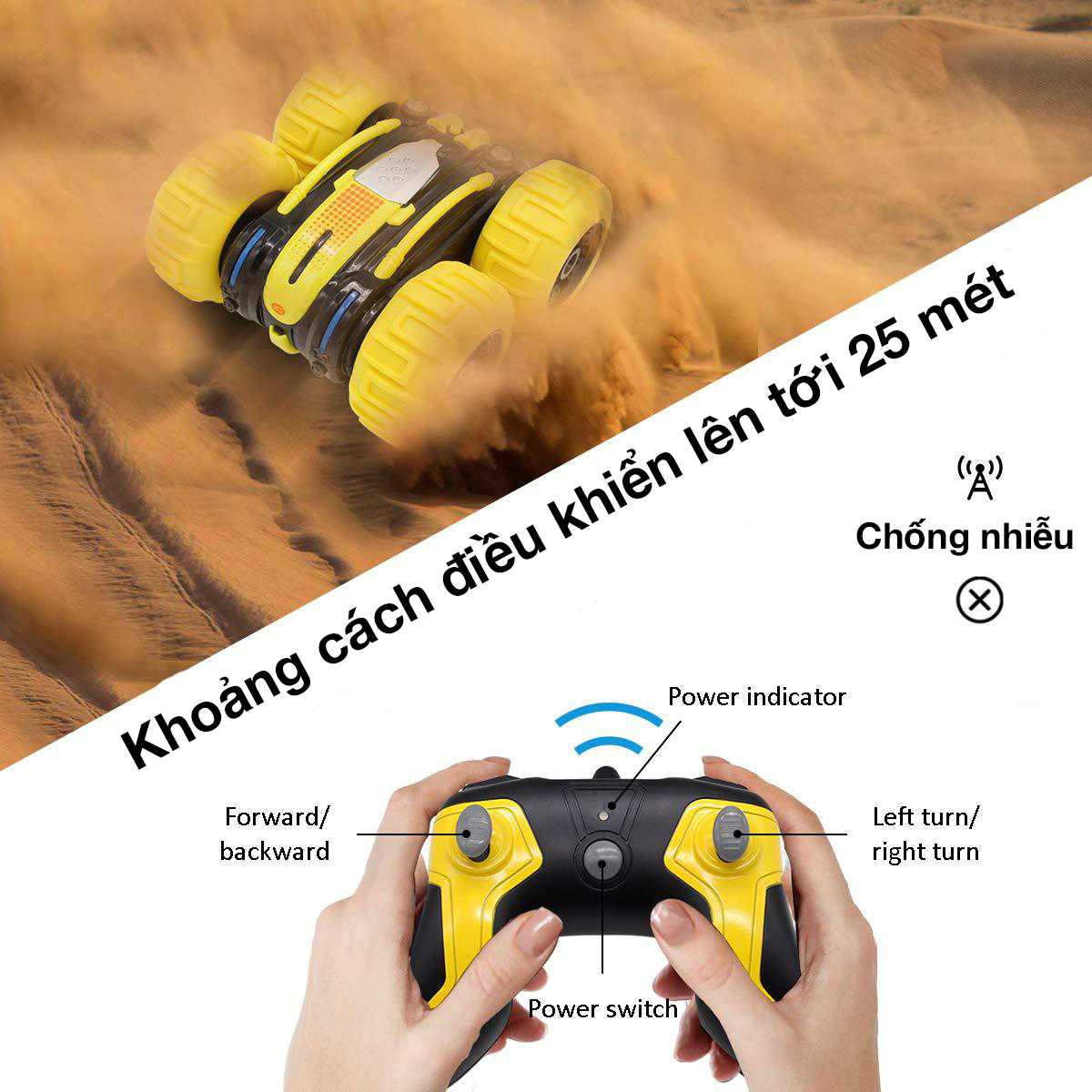 Xe điều khiển từ xa KAVY SL24A03-1 tốc độ cao đi được dưới nước vượt mọi đại hình bản nâng cấp pin sạc USB lật xoay 360 độ