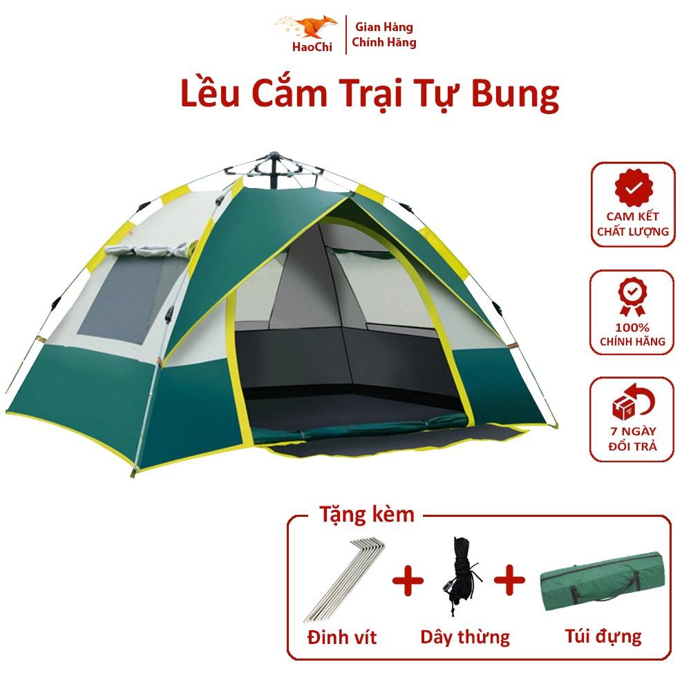 Lều cắm trại 2 - 4 người tự bung giả 2 lớp du lịch dã ngoại gấp gọn thoáng mát chống nước