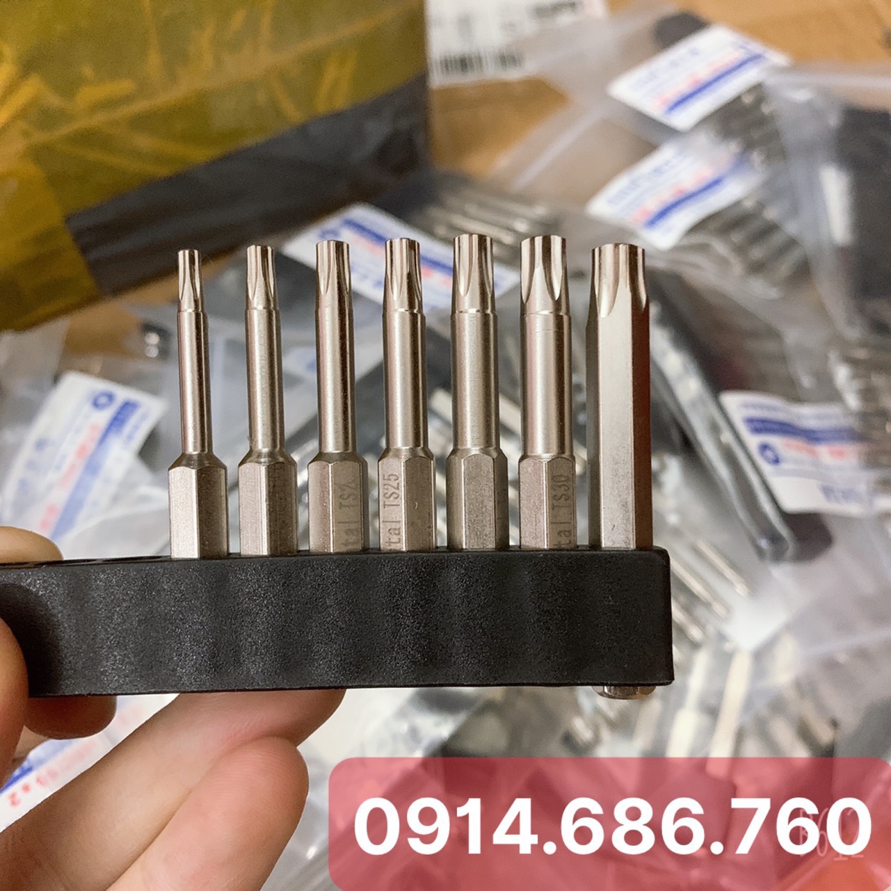 Bộ 7 mũi hoa dâu 5 cạnh, có lỗ THÉP CỨNG