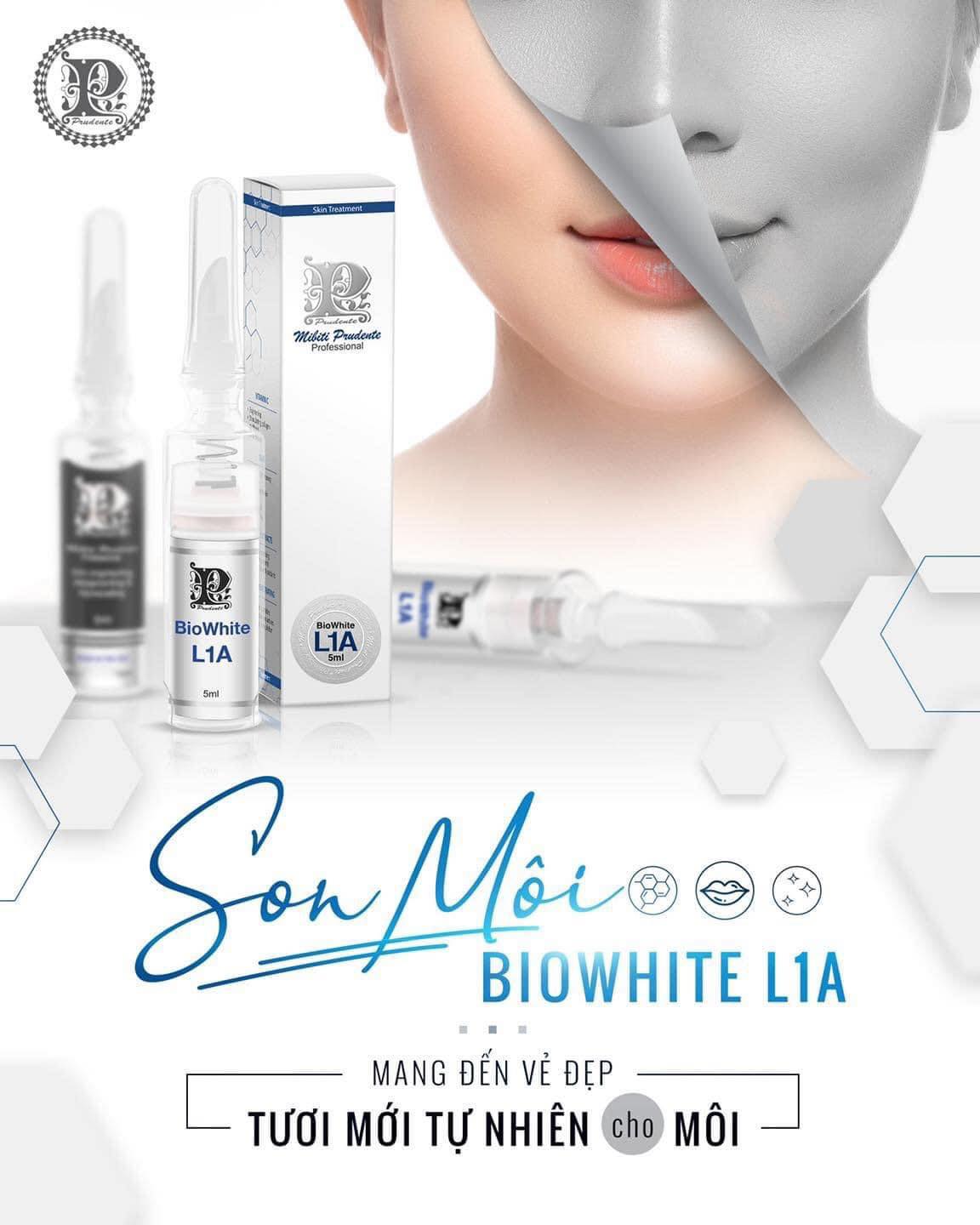 Kem khử Thâm Làm Hồng Môi BioWhite L1A Từ Nuwhite Mibiti Prudente Professional Mỹ 5ml