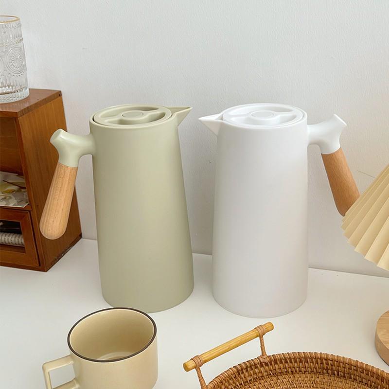 Đĩa đựng nước sốt "OuleiBình nước giữ nhiệt bằng kính cỡ lớn có tay cầm bằng gỗ tiện dụng