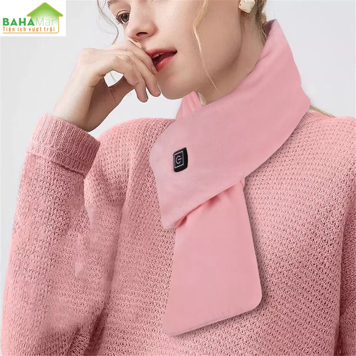 KHĂN QUÀNG CỔ THÔNG MINH LÀM NÓNG BẰNG NHIỆT "BAHAMAR" làm nóng giữ ấm cổ, cơ thể để giảm mệt mỏi. Có 3 chế độ làm nóng, kiểm soát nhiệt độ thông minh