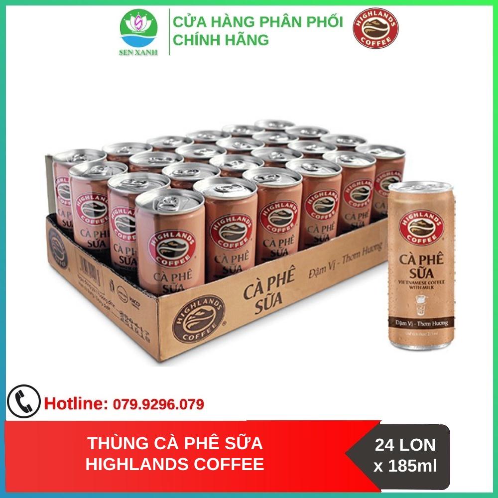 Thùng 24 lon cà phê sữa Highlands Coffee 185ml