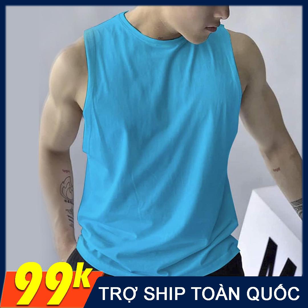 Áo thun ba lỗ nam, tanktop, chuẩn gym mặc nhà dạo phố - Áo thun trơn nhiều màu - Thun cotton thoáng mát