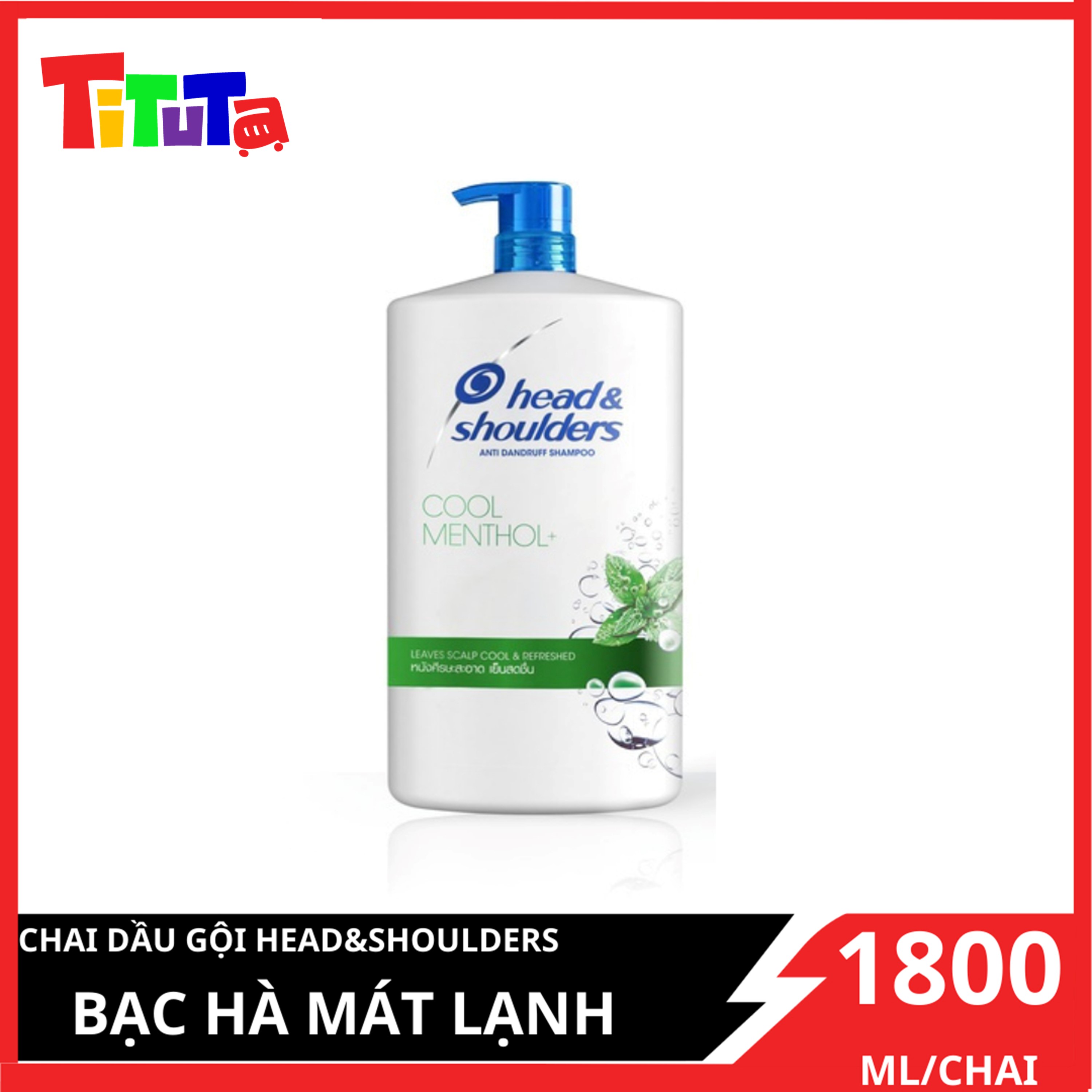 Dầu gội siêu to Head&Shoulders Bạc hà 1800ml tặng kèm 20 hộp lam London