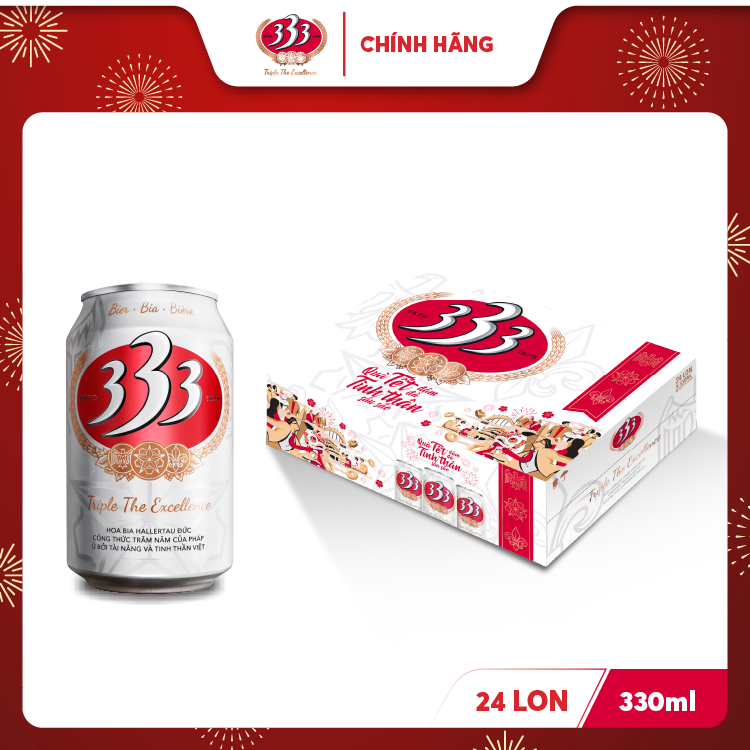 Thùng 24 Lon Bia 333 330ml