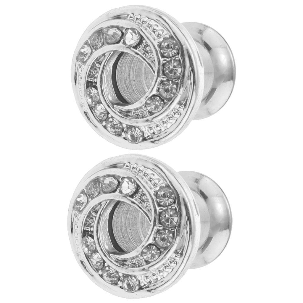 2PCS Stainless Piercing Round Ear Expanders Ear Piercing Tunnels Jewelry