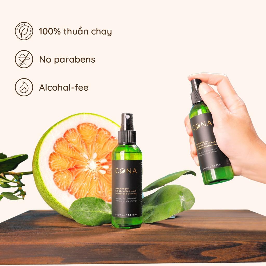 Nước dưỡng tóc tinh dầu bưởi và trà xanh cona 100ml giúp tóc chắc khỏe