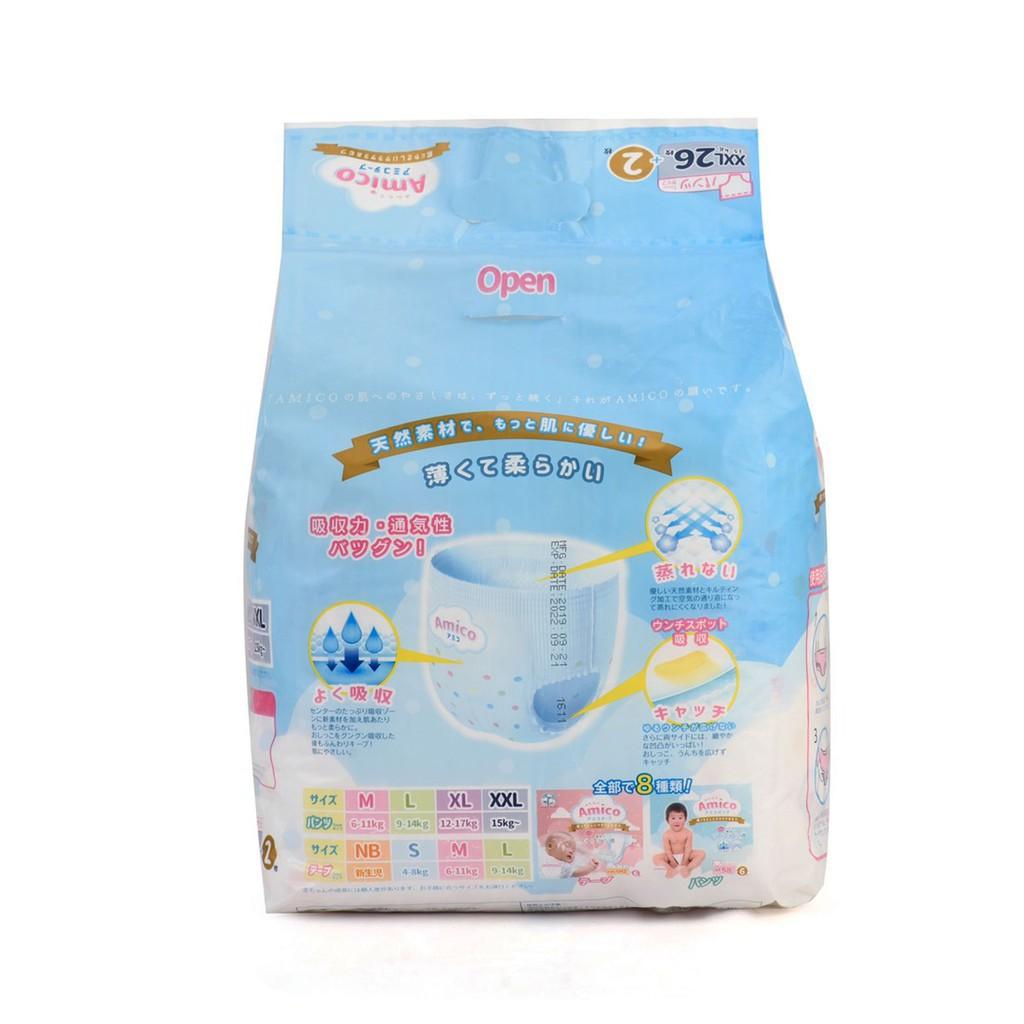 Bỉm - Tã quần Amico size XXL 26 + 2 miếng (Cho bé ≥15kg)