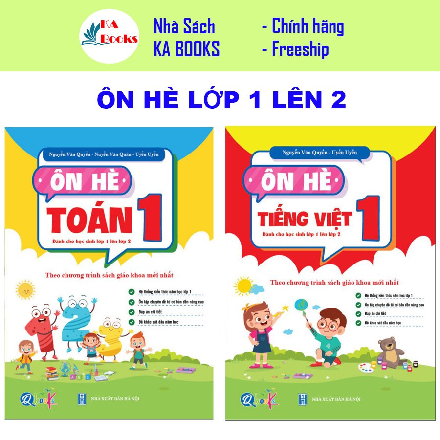 Combo Ôn Hè Toán và Tiếng Việt 1 - Chương Trình Mới - Dành cho học sinh lớp 1 lên 2 (2 cuốn)