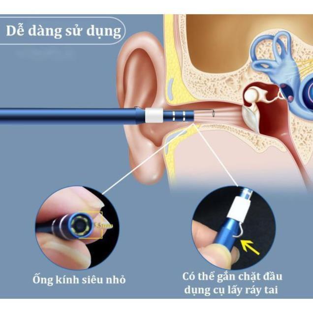 Sale Camera siêu nhỏ, Camera Nội Soi Tai Siêu Nét Tặng Kèm Bộ Đầu Lấy Ráy Tai