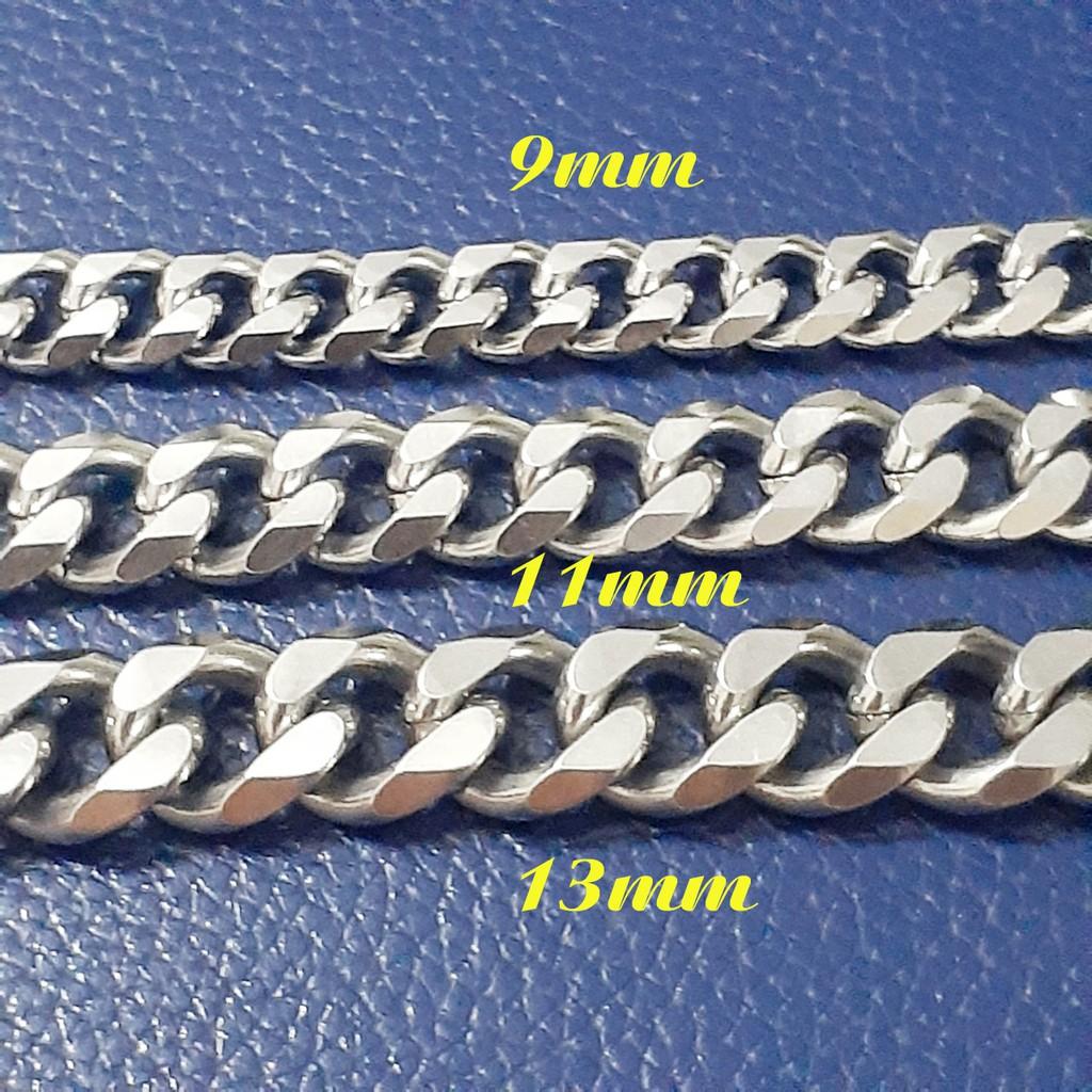 Lắc tay inox lặc đơn vát cạnh 9mm, 11mm, 13mm đẹp, không đen, không gỉ theo thời gian - Thể hiện đẳng cấp phái mạnh