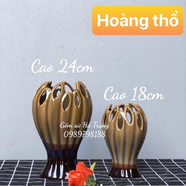 Lọ hoa bàn tay phật gốm sứ Bát Tràng cao cấp men hoả biến