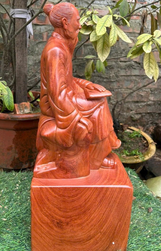 Tượng thầy chu văn an gỗ hương đá cao 50x20x17cm