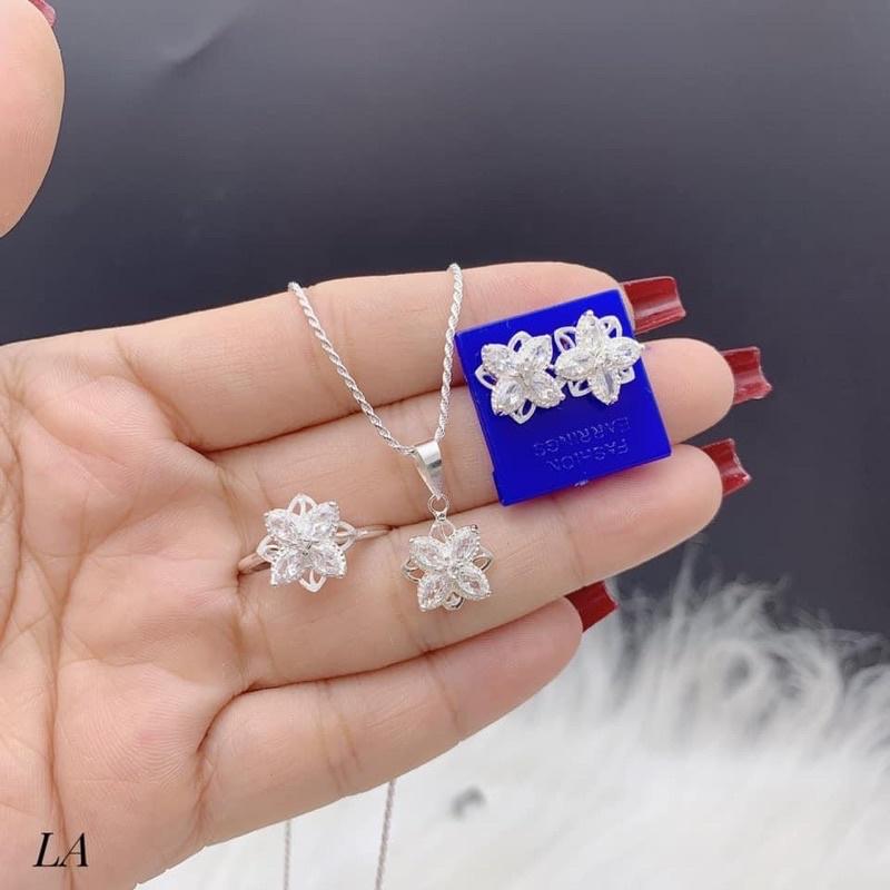 Bộ trang sức Bạc xoay tròn, Set 3 món sang chảnh quyến rũ anh nhìn
