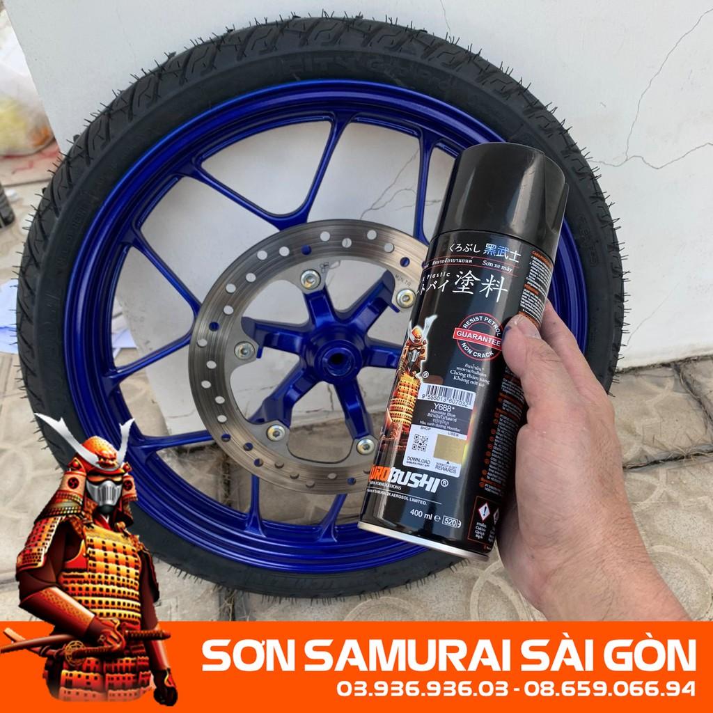 Sơn SAMURAI KUROBUSHI Y688 MÀU XANH DƯƠNG MOVISTAR chính hãng dánh cho xe máy