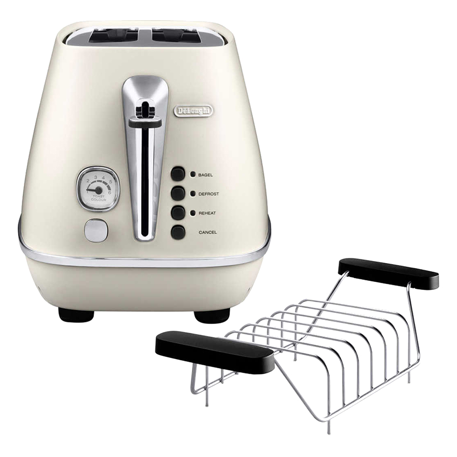 Máy Nướng Bánh Mì Distinta Delonghi CTI 2103.W (900W) - Trắng - Hàng Chính Hãng