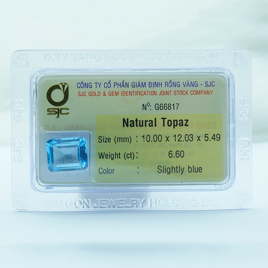 Viên đá kiểm định Topaz tự nhiên mài giác chữ nhật - 66817