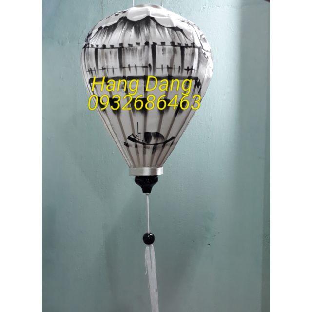 Đèn lồng tre vẽ Hội an dáng tròn hoặc tỏi size 30cm hoặc 45cm: vẽ chùa cầu, màu tùy chọn