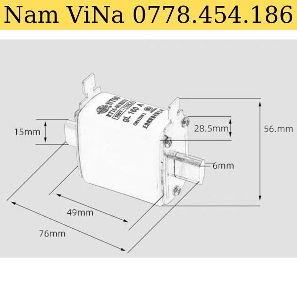 Bộ 3 Cầu chì Zhengrong NT00 RT16-00 gL 16A-200A, 500V~120kA