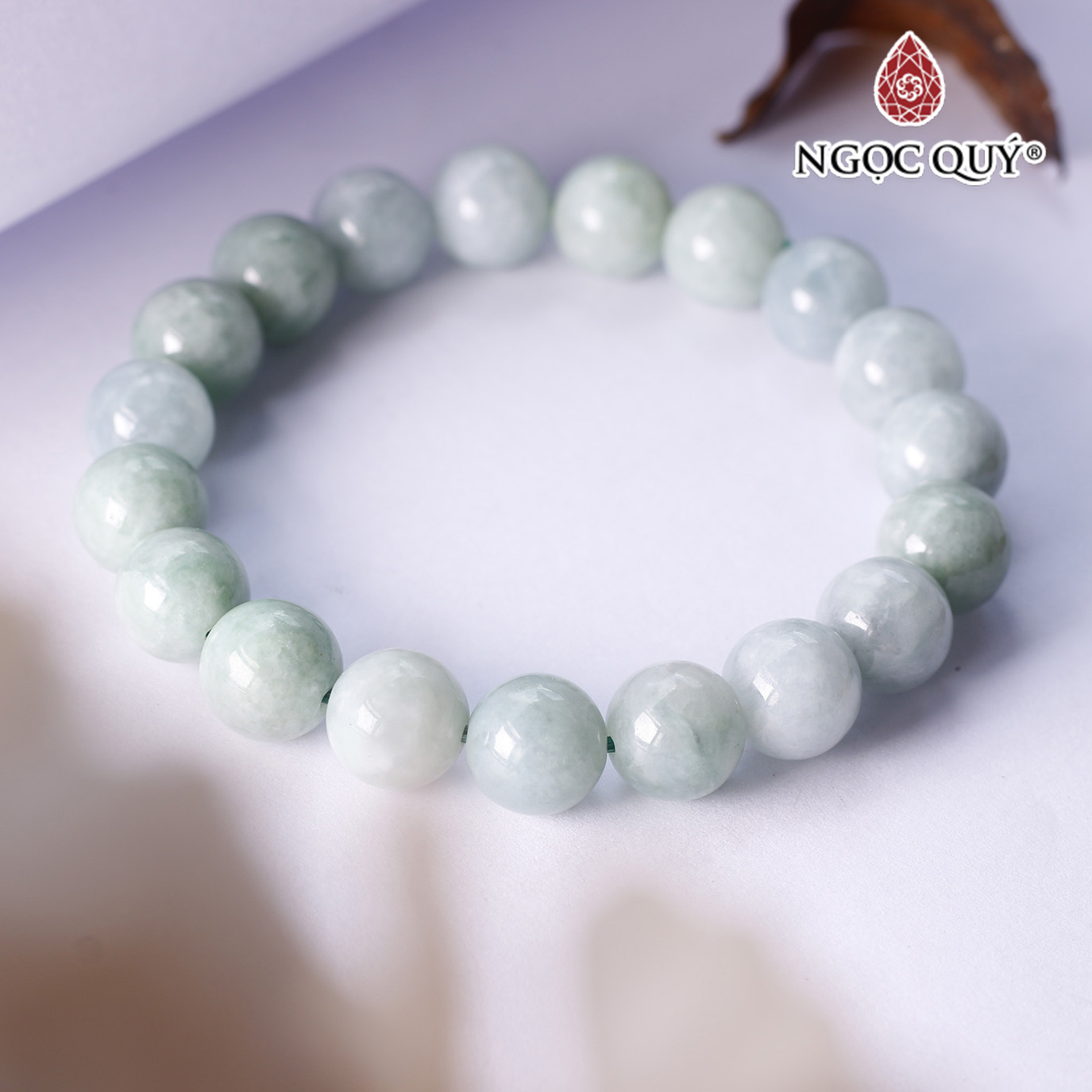 Vòng tay đá cẩm thạch hạt 9mm - Ngọc Quý