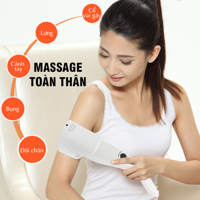 Máy massage cầm tay OTO TR-150 (Pin sạc) - Màu trắng