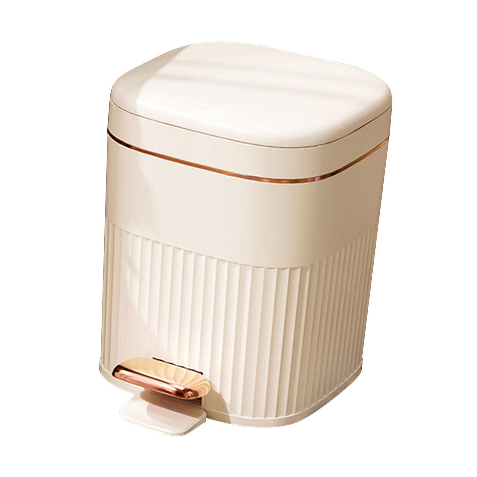 Kitchen Waste Basket 2 in 1 Foot Pedal Press Type Garbage Bin Rectangle Step Trash Can for Study Entryway Laundry Room Office