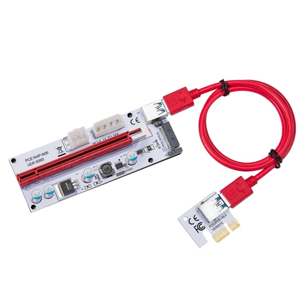 PCIE  Express PCI-E 1x To 16x Extender Riser Card USB 3.0   Cable