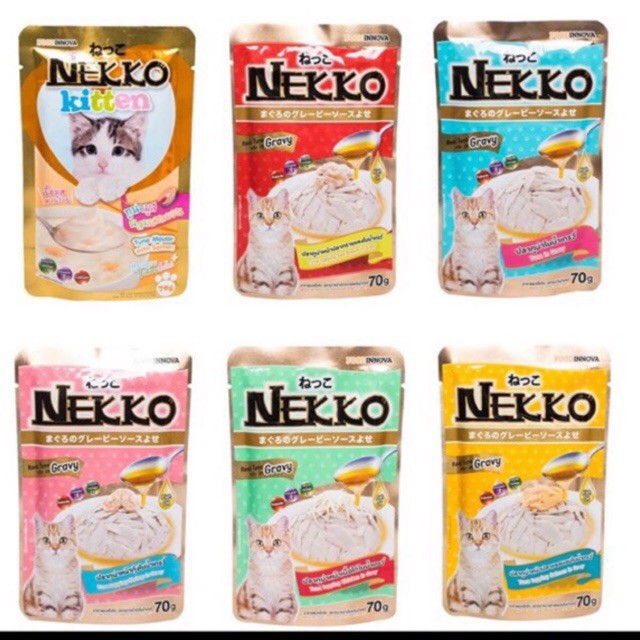 PATE NEKKO CHO MÈO GÓI 70G ĐỦ VỊ THƠM NGON (GIAO VỊ NGẪU NHIÊN)