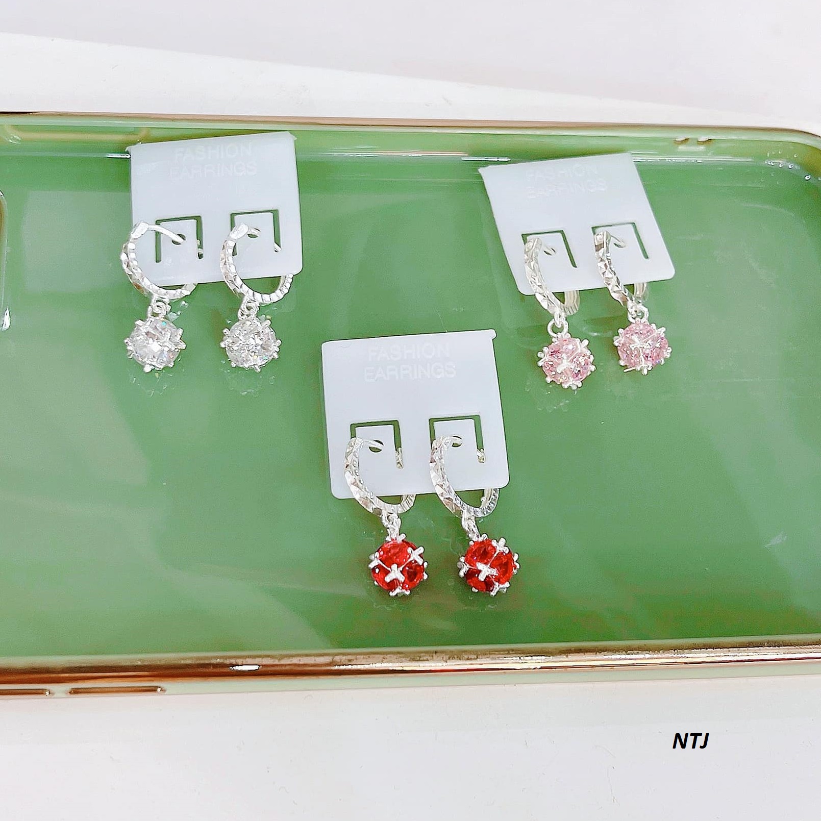 Bông tai trẻ em cầu đá chất liệu bạc s925 MS053a
