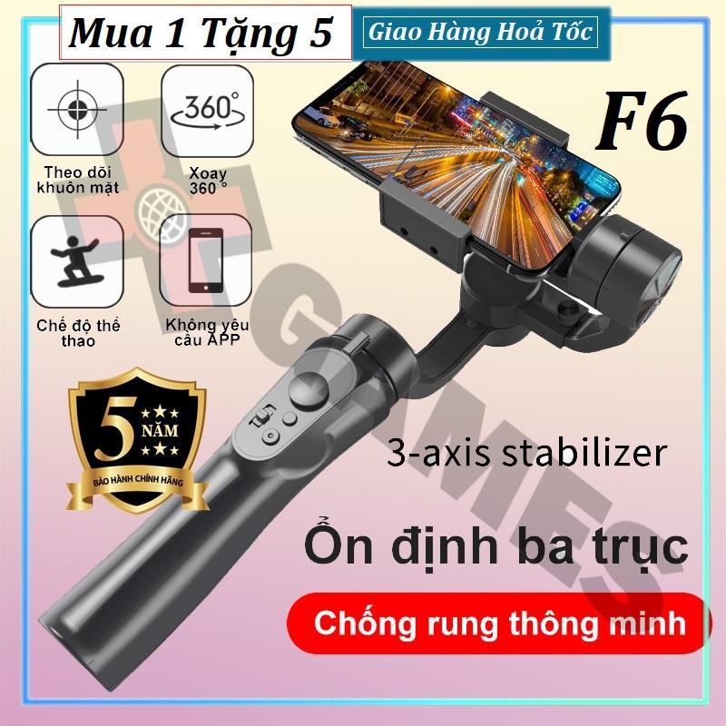 Gậy chống rung Gimbal F6 360 độ - Gimbal Chống Rung Cho Điện Thoại 3 Trục - Chống Rung Quay Vlog, Live stream, quay phim