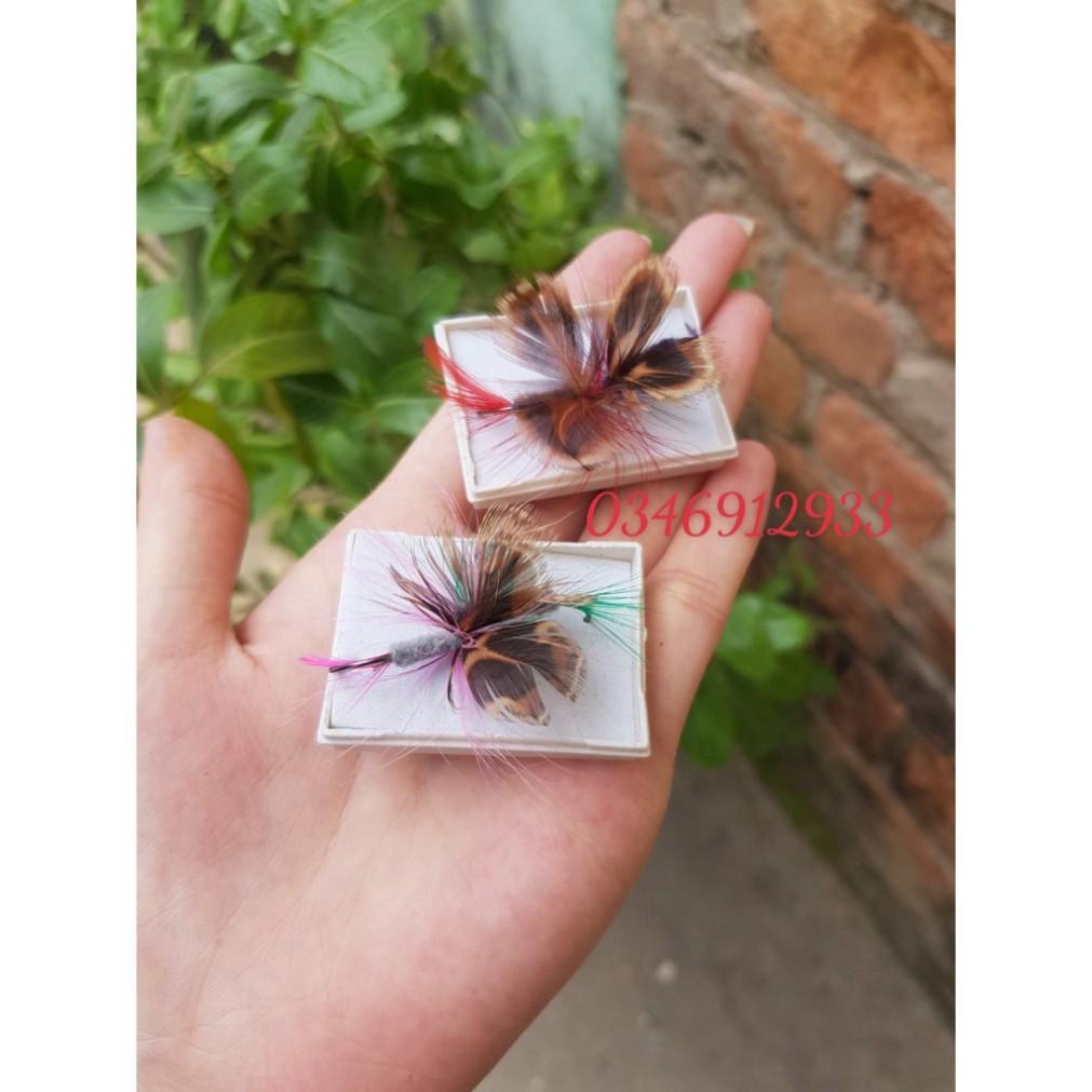 Mồi côn trùng bướm có lông giả và lông vũ câu cá thiểu, mương, ngão, chày, rô ta, cá suối cho cần ul