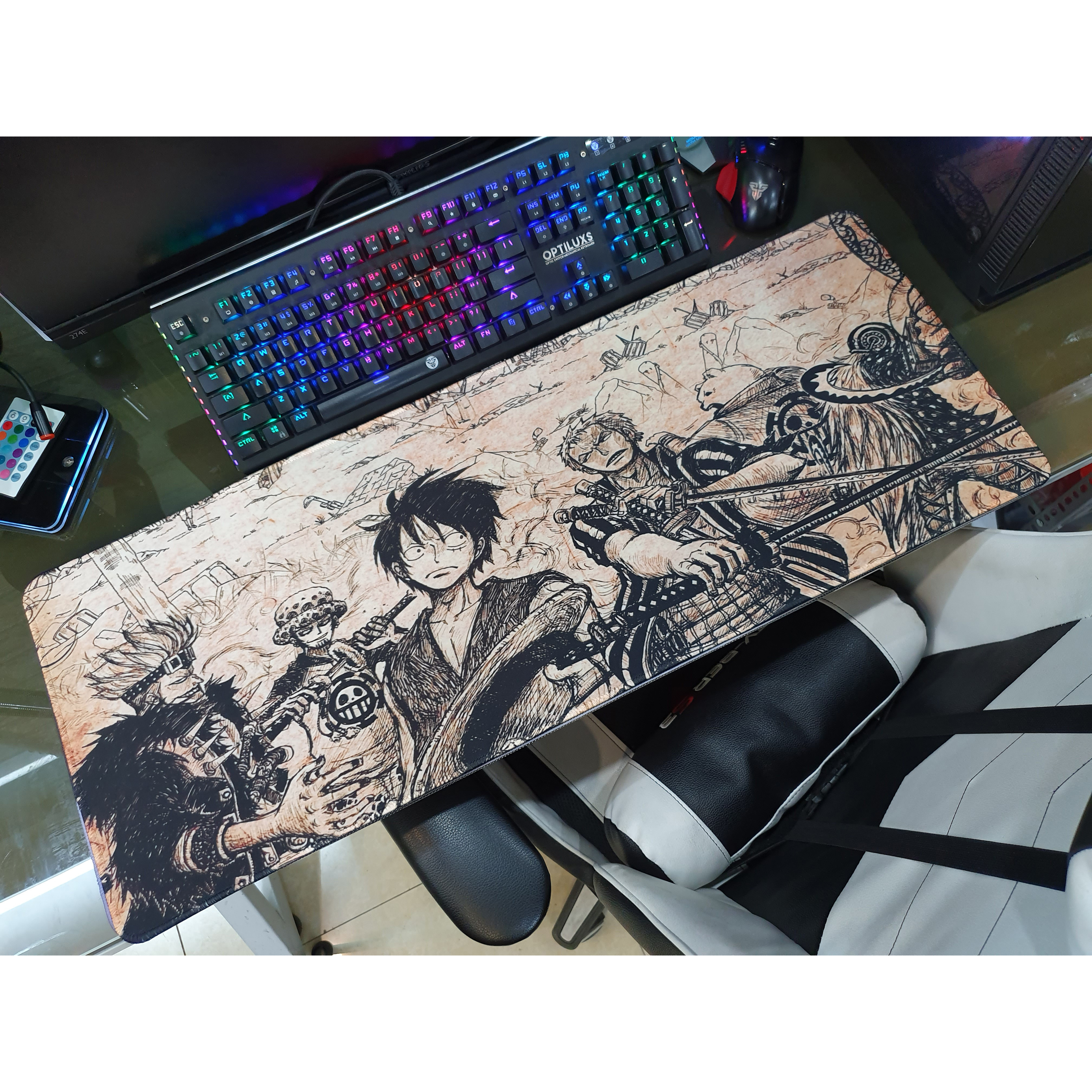 Miếng Lót Chuột, Bàn Di Chuột, Mouse Pad anime One Piece cỡ lớn (80x30x0.3)