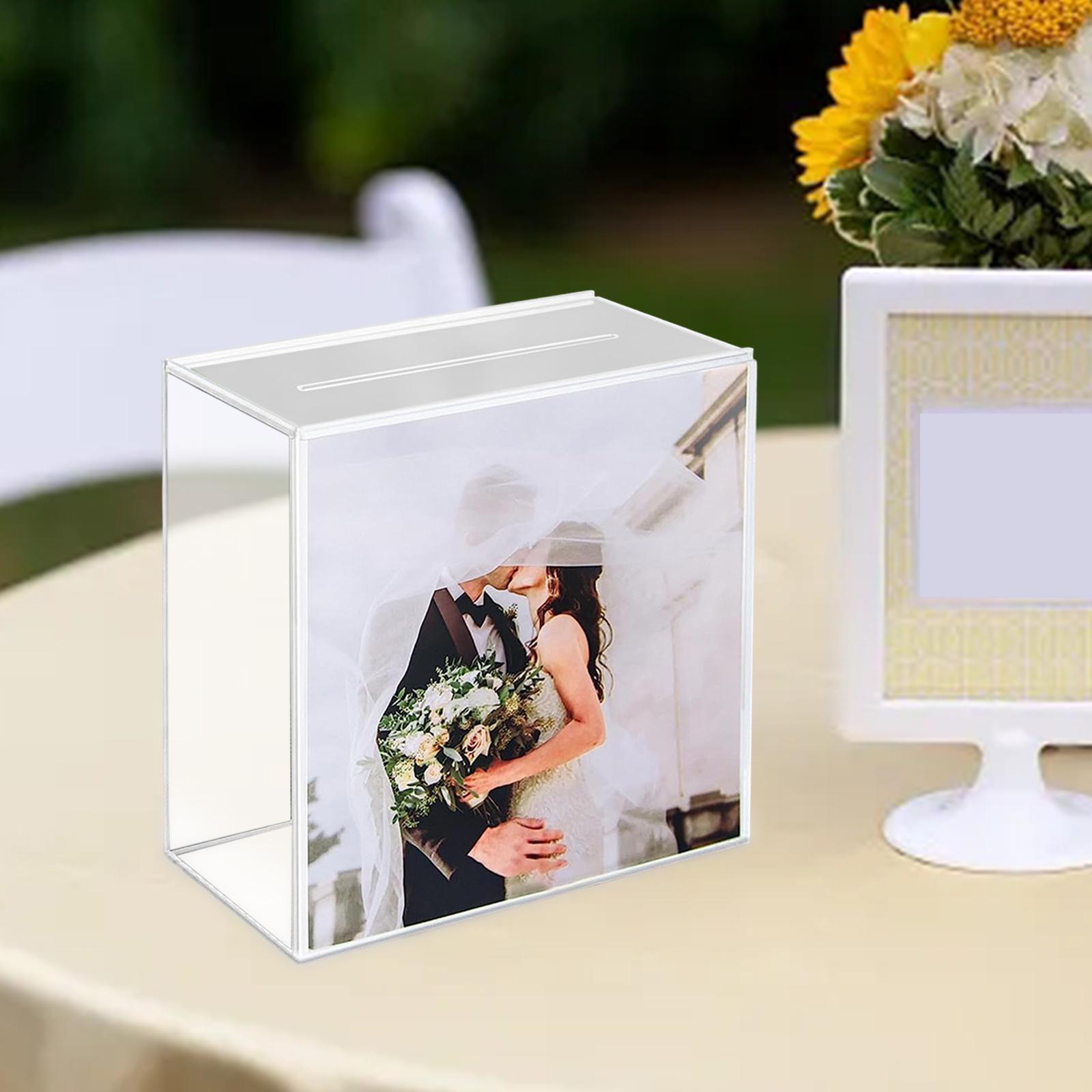 Wedding Cards Box, Wedding Cards Holder, Acrylic Clear Envelope Card Box, Post Gift Box Holder with slot Table Centerpiece