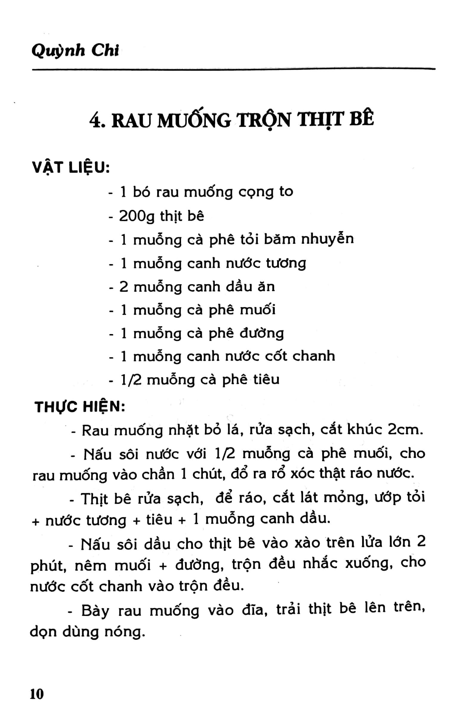 Sách Thực Đơn Bốn Món