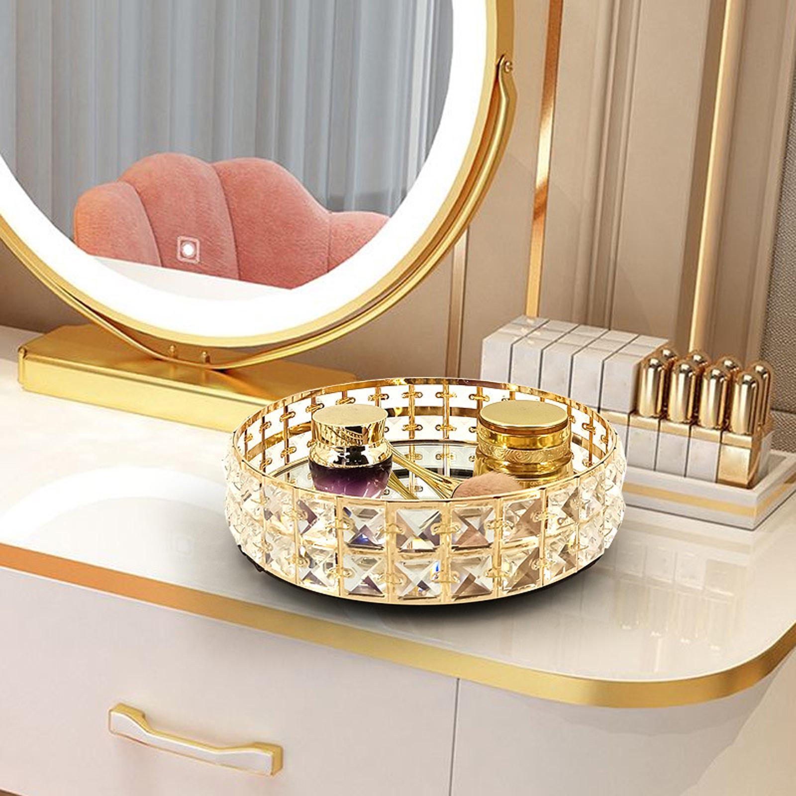 Perfume Makeup Tray Vanity Trays Elegant Mirrored Tray Decoration Hotel Desk