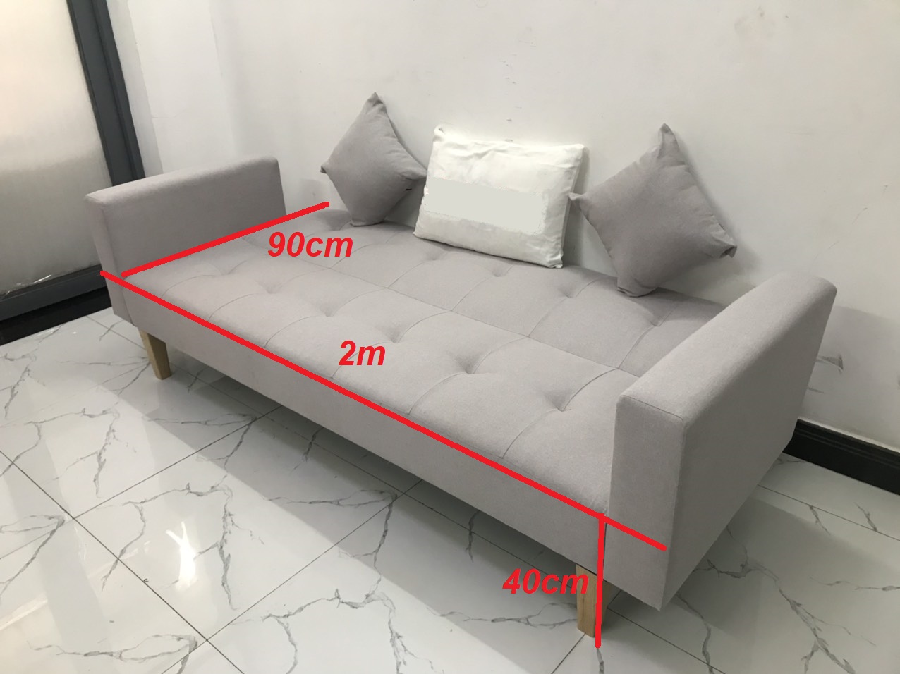 Ghế dài 2mx90 sofa bed tay vịn phòng khách salon linco13