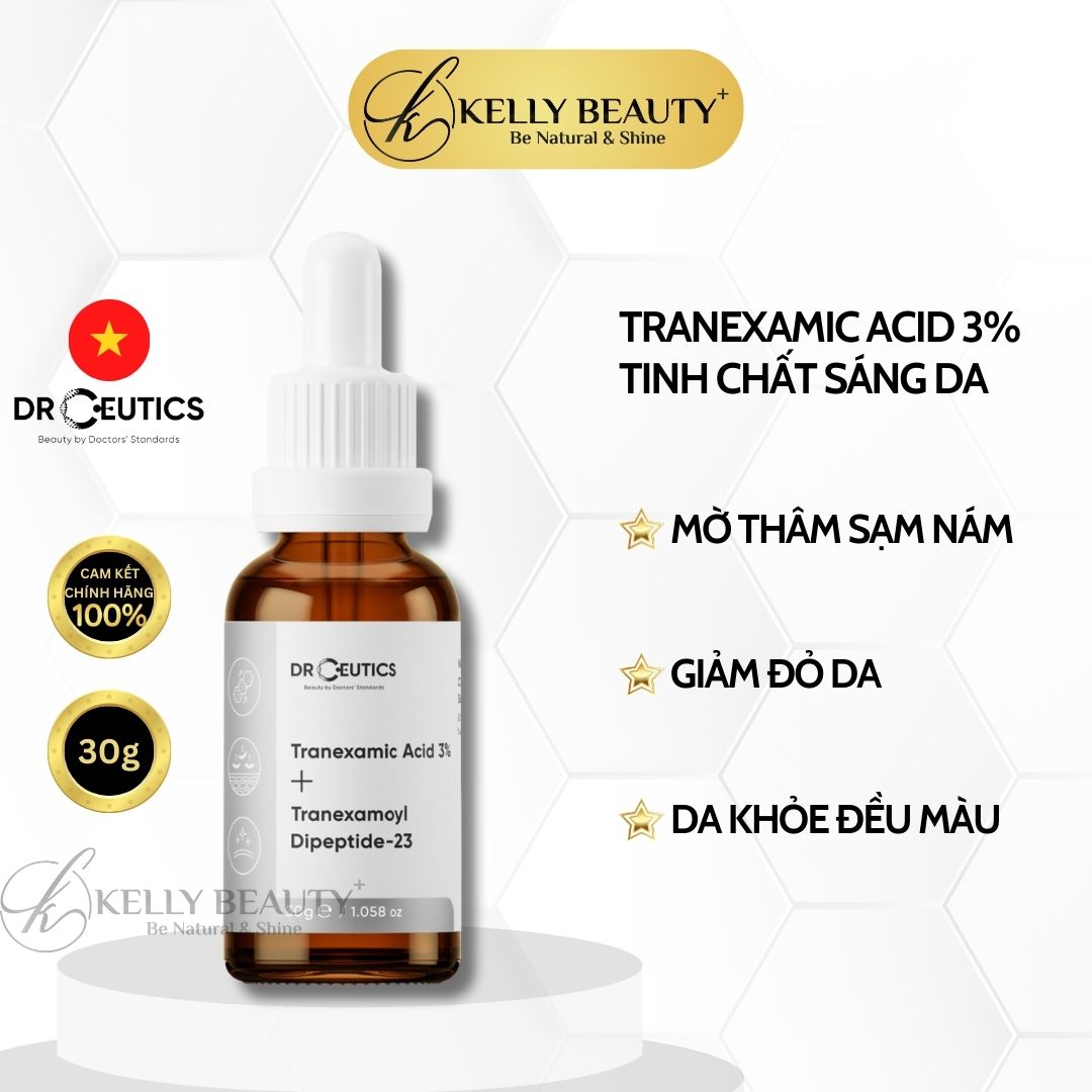 Serum TXA DrCeutics - Giảm Thâm Đỏ, Mờ Nám Sạm, Sáng Da - Tranexamic Acid 3% + Tranexamoyl Dipeptide-23 | Kelly Beauty