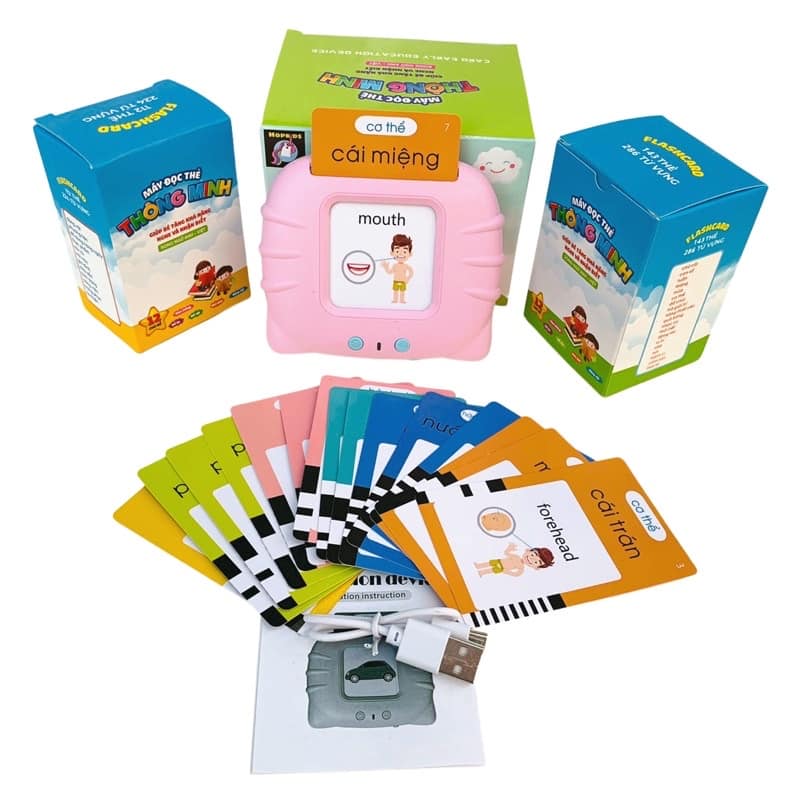 Máy Đọc Thẻ Tiếng Anh, Máy Đọc Thẻ Song Ngữ Anh Việt 255 Thẻ 510 Từ Vựng