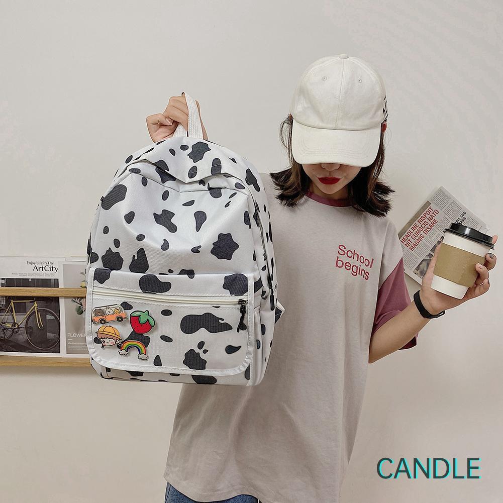 Ba Lô Học Sinh Vải Canvas In Họa Tiết Thời Trang