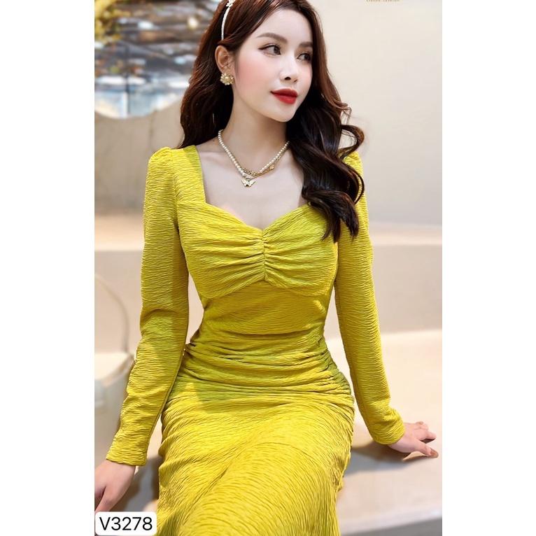 Đầm Thiết Kế Jeny Dress Chất Liệu Vải Gân Hàn Cao Cấp - Váy Thiết Kế Chất Liệu Co Giãn