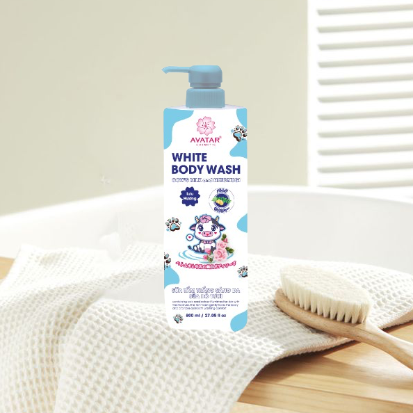 Sữa Tắm Trắng Sáng Da Sữa Bò Tươi Avatar White Body Wash