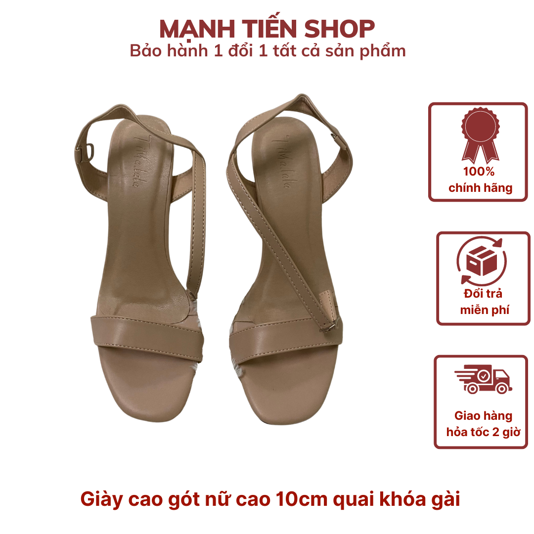 Giày cao gót nữ TiMa.lala cao 10cm dây ngang khóa gài kiểu dáng đơn giản- Hàng chính hãng
