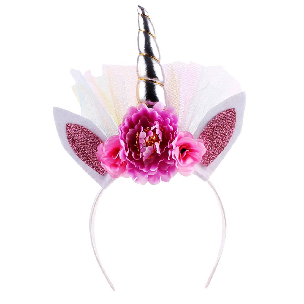 Unicorn Kids Girls Hair Hoop Hair Clips Party Hair Accessories Silver